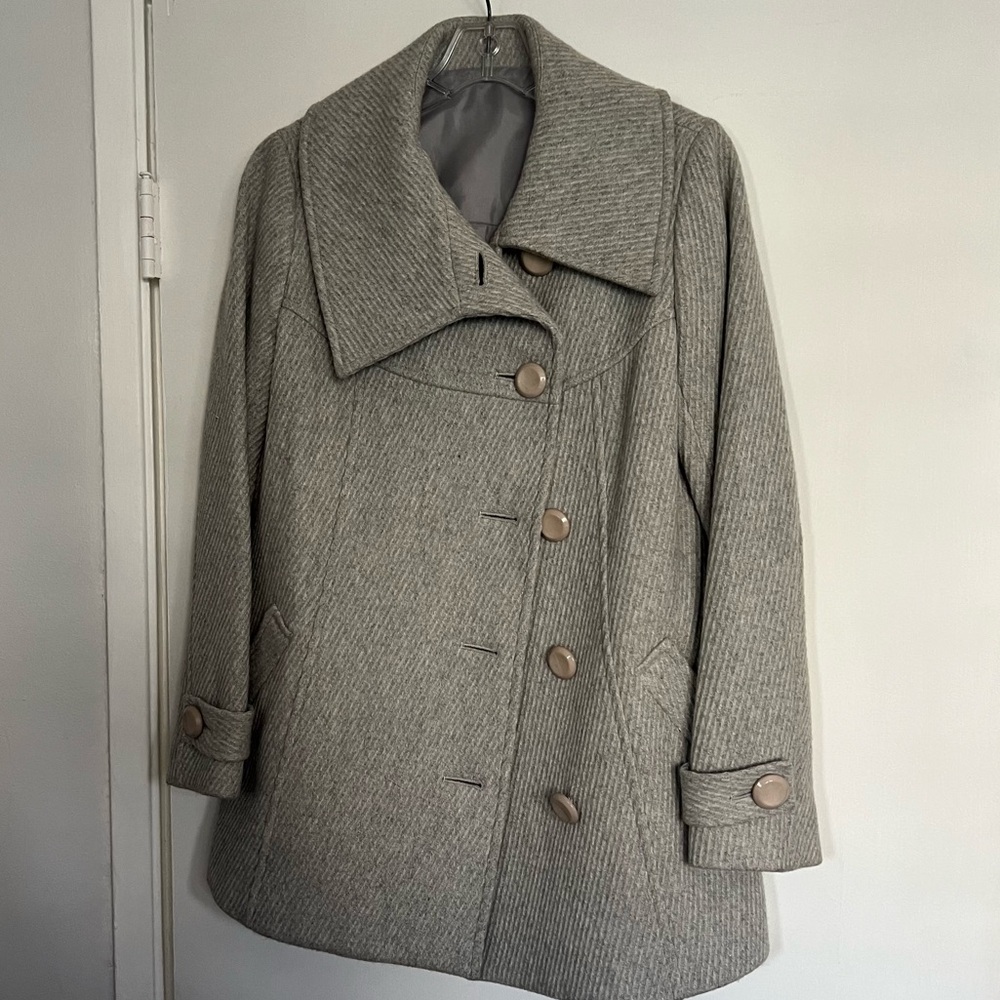 Women's Gray Wool Blend Coat